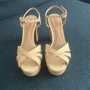 NWT Schultz Keefa Rafia Platform Sandal 7.5
